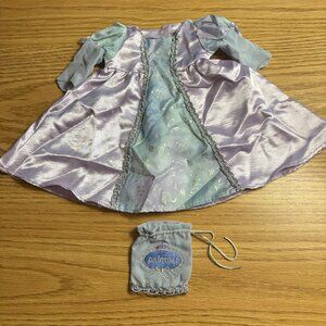 Bitty Baby Purple & Blue Princess Doll Dress With Silver Trim & Matching Drawstr